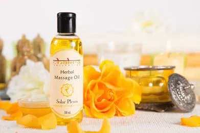 100 ml. Chakra Herbal Massage Oil in Round Bottles