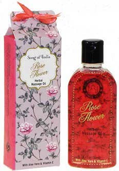 100 ml. Herbal Massage Oil with Essential Oils in Gardenia Flat Bottles