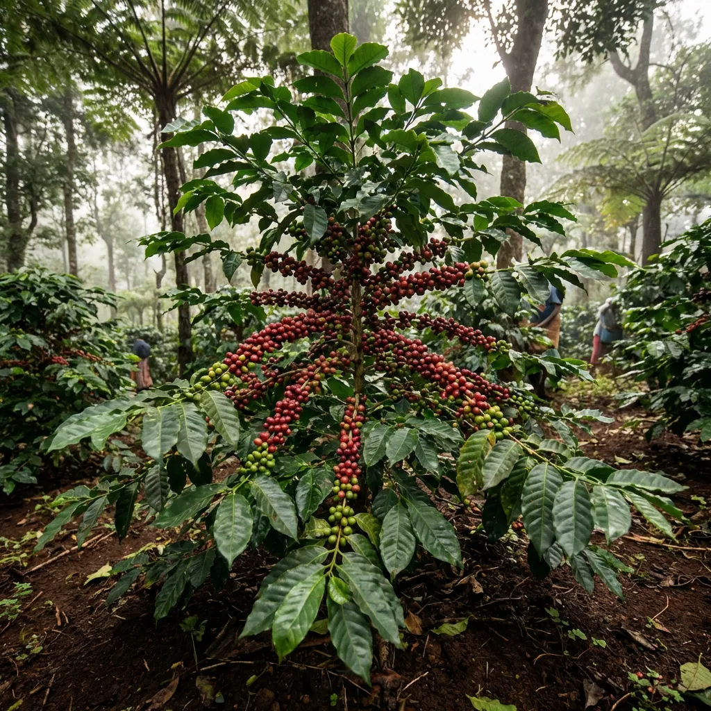Фото кофейного дерева в Индии