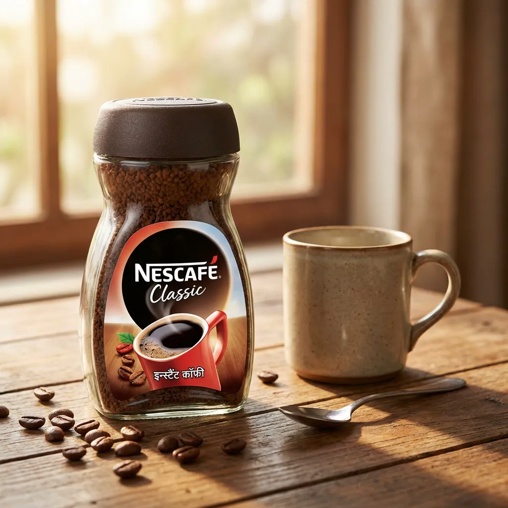 Fotografie indické instantní kávy