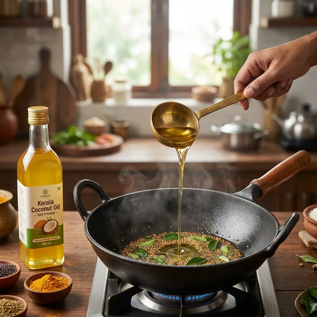 Photo of Indian coconut oil in cooking